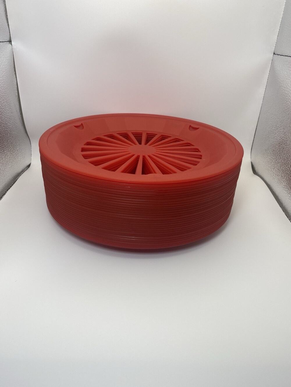 Paper Plate Holder 20 Lot Red Color Picnic Bbq Events
